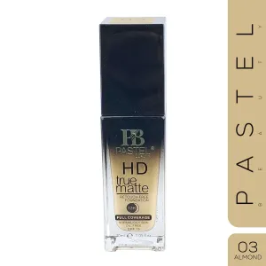 Pastel Beauty HD+ Full Coverage Foundation – Shade 03 Almond, Smooth Blend Liquid Makeup